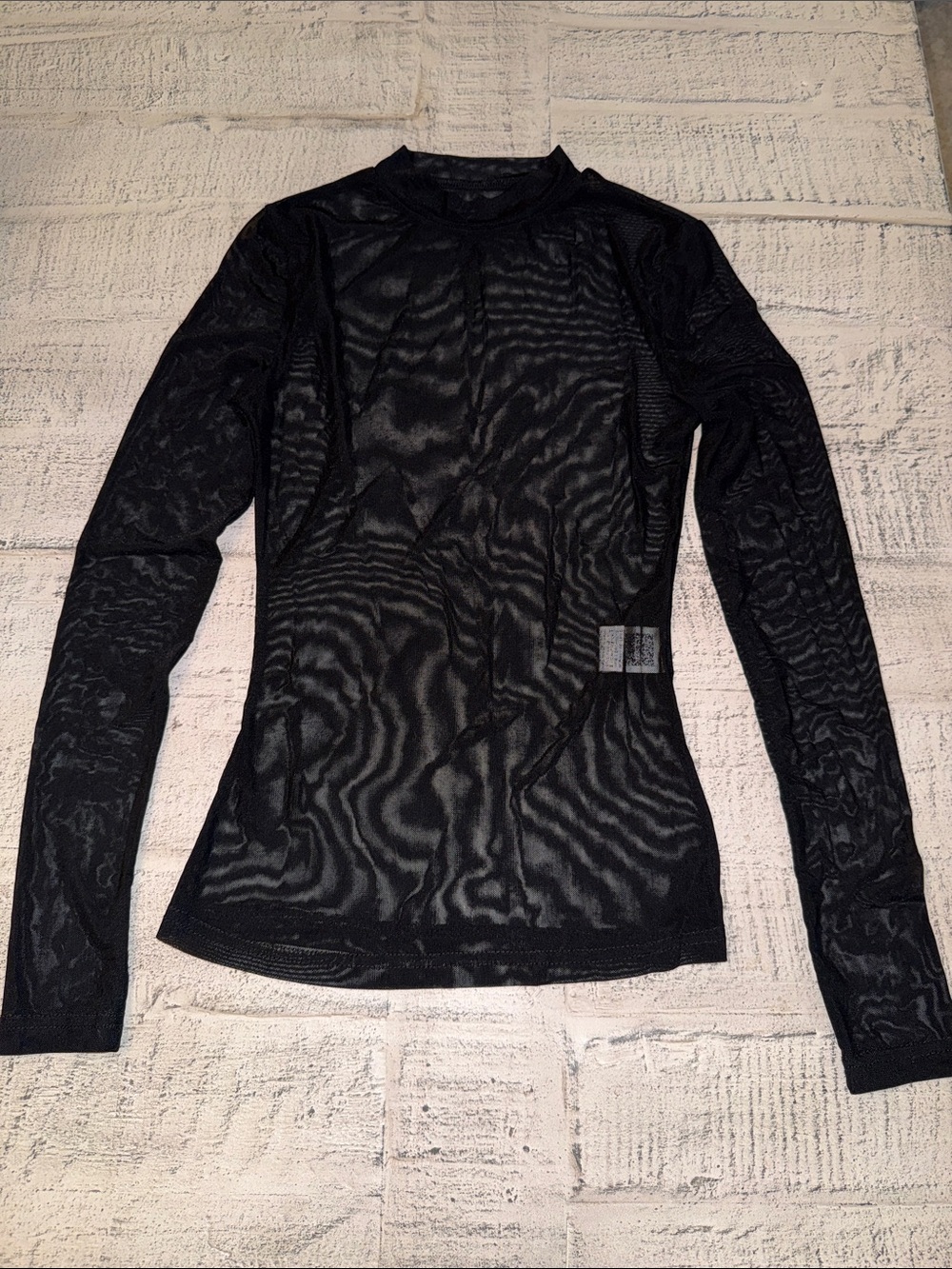 SHEIN Black Sheer Long Sleeve and Crop Tops